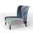 Brechta Vibrant Curve Design II - Velvet Upholstered Modern Slipper Chair-71876134