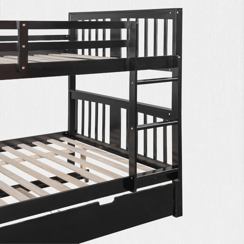 Full Over Full Bunk Bed With Trundle, Espresso