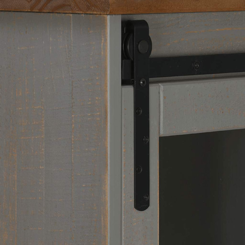 Sideboard HALDEN 2 Sliding Doors 112X40x80 Cm Solid Wood, Grey