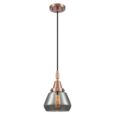 Downtown Urban - Caden Amylynn - 1 Light 7" Cord Hung Mini Pendant - Light Smoke Shade