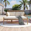 Chaise longue double en bois d'acacia avec coussins 51,6 po Sundrenched-479574225