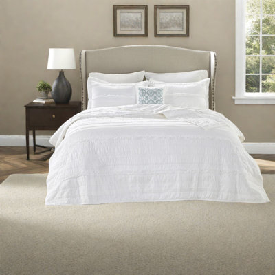 Ensembles de literie réversibles blancs, confort en coton, style chic décontracté pour la chambre à coucher