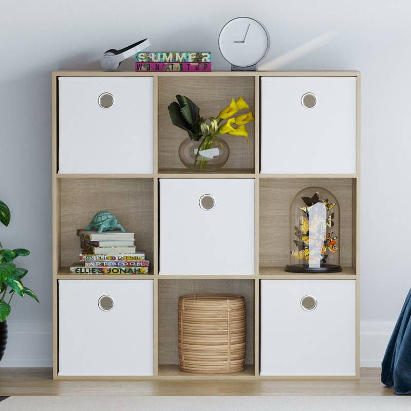 Herm 96.5cm H x 96.5cm W Cube Bookcase, Oak