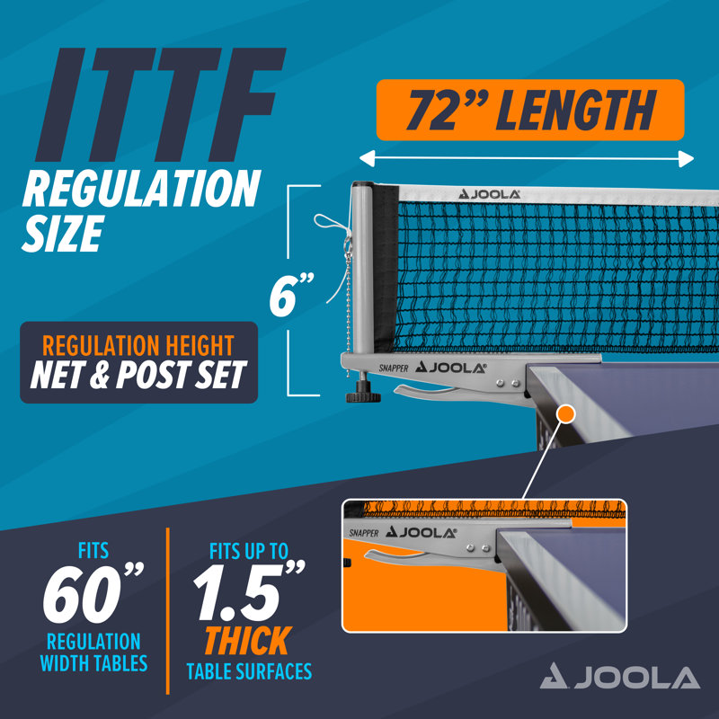 Ensemble de filet de tennis de table professionnel JOOLA Snapper et étui de transport avec étui de transport 72 po