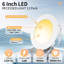 6" Led Recessed Lighting Kit Selectable Colour Temperature Dimmable Air-tight Ic Rated 12pk