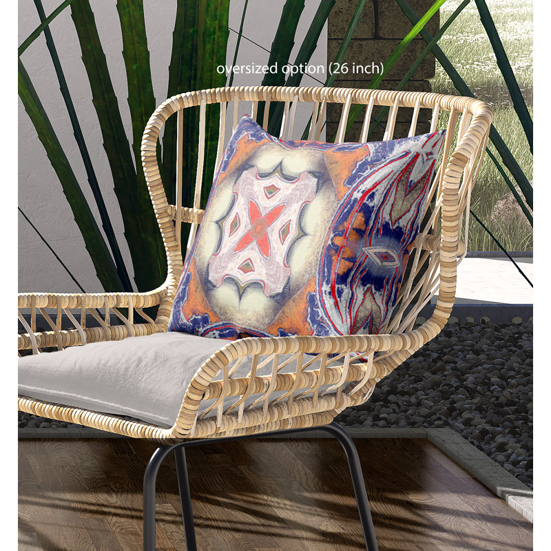 Coussin intérieur pastel zippé Pastel, 20 po X 20 po, Bleu / orange / jaune estompé, Faux suède