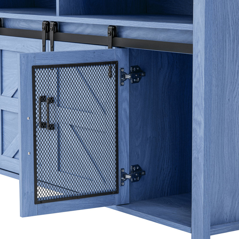 TV Stand For Tvs Up To 65", Blue/Blue