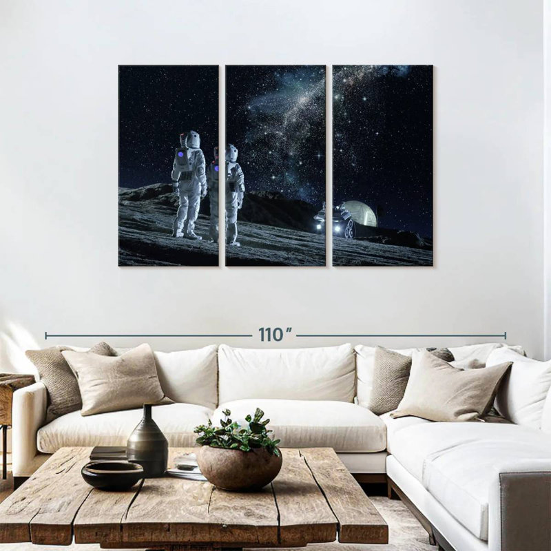 Astronautes de la base lunaire d'Oberle, H 48 po x l 74 po