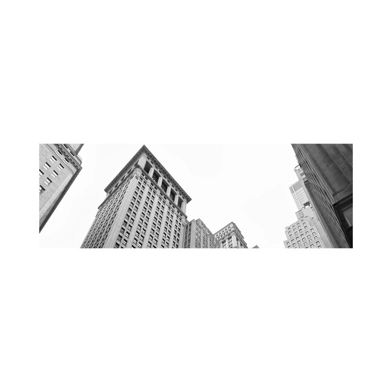 Skyscrapers in a City, Wall Street, Lower Manhattan, Manhattan, New York City, New York State, USA 1 Piece Wrapped Canvas Panoramic Wall Art