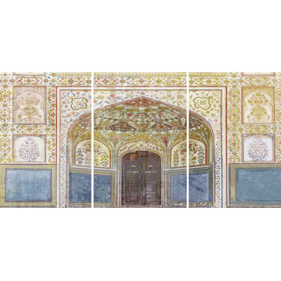 Nicolette Mayer Rajasthan Palace Acrylic Triptych Wall Art