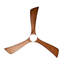 Ventilateur de plafond de 52 pouces avec lumière DEL, commande à distance, 3 pales en bois massif, moteur à courant continu à densité humide, nickel