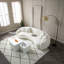 Canapé modulaire 102 pouces à 5 places Boucle de loisirs demi-lune, canapé incurvé de 102 po au design incurvé avec confort moelleux et esthétique élégante-1183787767