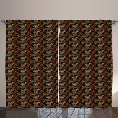 Chelssie Polyester Semi Sheer Curtain Pair