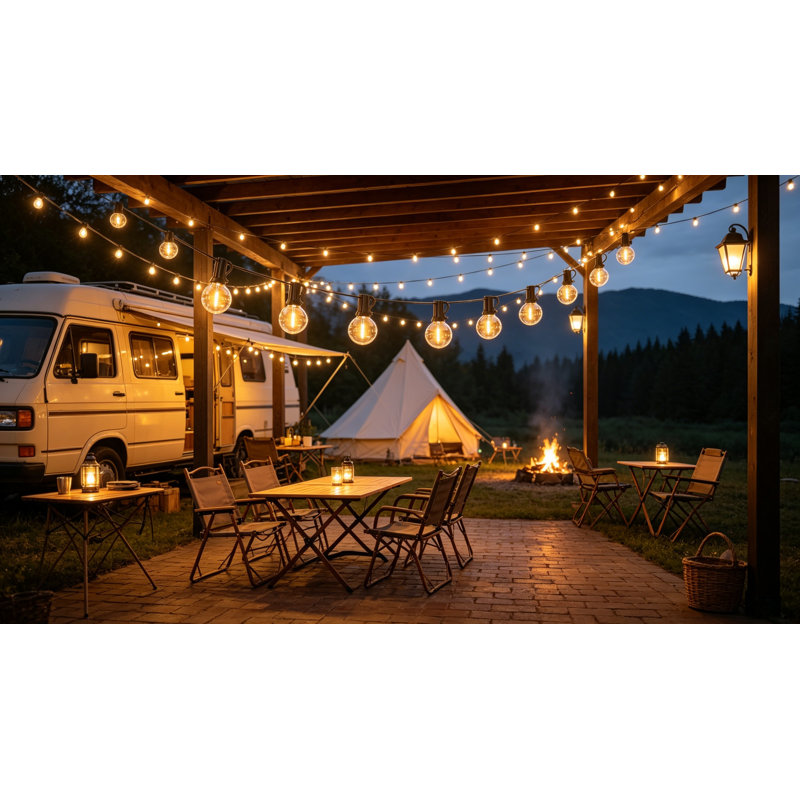 50FT G40 LED String Lights, Dimmable Waterproof, Connectable For Patio