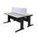 Fusion 2 Person Bench Workstation with Privacy Panel