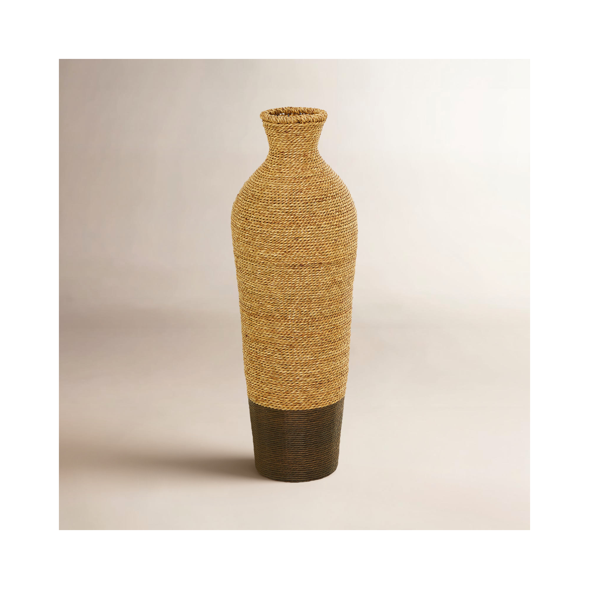 Wolton Brown/Dark Brown Seagrass Table Vase, 33.05" H x 11" W x 10.95" D