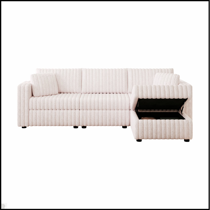Canapé moelleux pour 3 personnes avec rangement à relevage hydraulique et repose-pieds assorti pour une vie confortable et élégante
