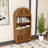 Freestanding 66"Tall  Arched Wood Display Cabinet With Open Shelf
