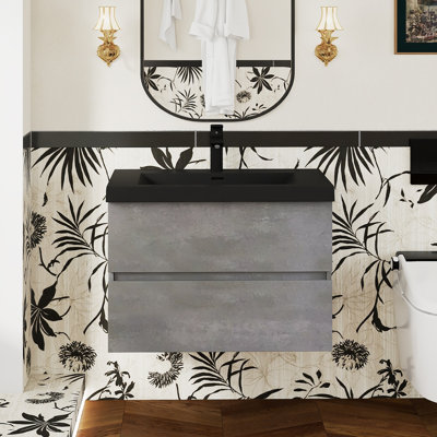 Meuble-lavabo mural simple 29,5 po avec comptoir en quartz