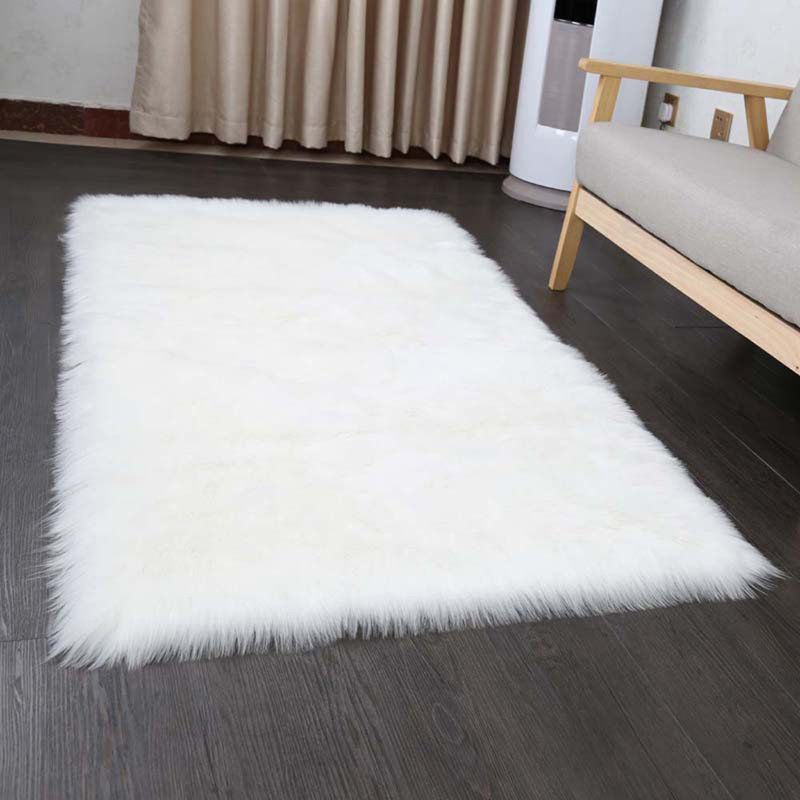 Dwayne Retangular Super Soft Shaggy Handmade White Rug, Rectangle 60 x 120cm