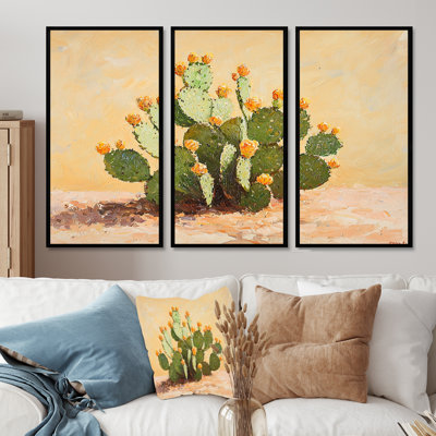 «Summer Cactus Landscape In Nevada II - Floral Cactus», ensemble de reproduction d'art mural