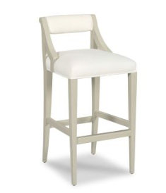 Georgian Upholstered Stool, Bar Stool (30" Seat Height), Graystone