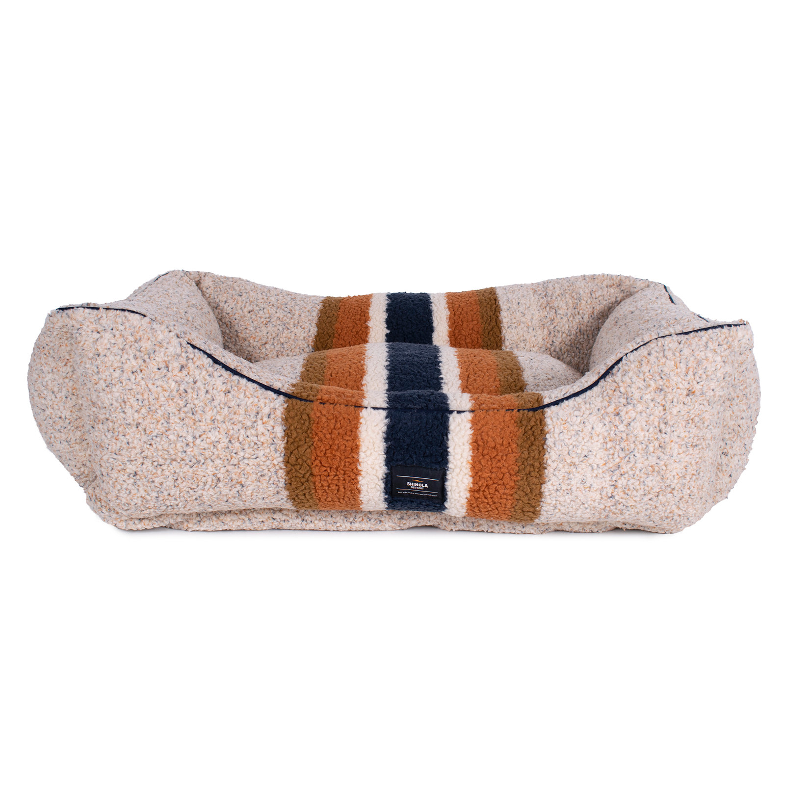Kuddle Striped Pet Bed, Rust, Large (36" W x 27" D x 10" H)