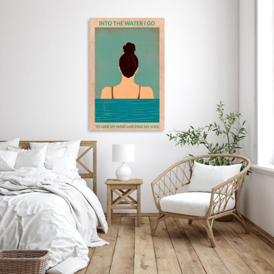 Swimming Into The Water I Go - 1 Piece Rectangle Graphic Art Print On Wrapped Canvas