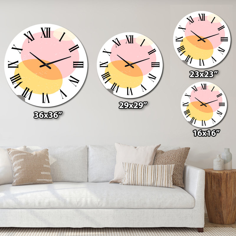 Oversized Minimal Elementary Organic and Geometric Compositions V Wall Clock, Small