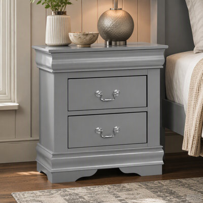 Table de chevet à finition blanche 1pc