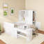 Lit plateforme en bois avec 6 tiroirs, tablettes, bureau et garde-robe-1663066658