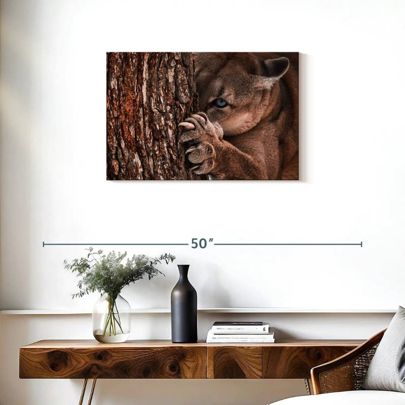 Brampt Peaking Young Cougar, 20" H x 30" W