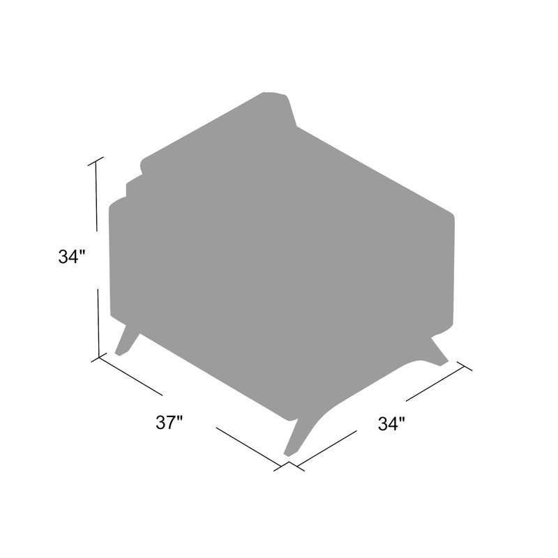 Fauteuil capitonné de 34 po de largeur Flinn, Pavé Crafty