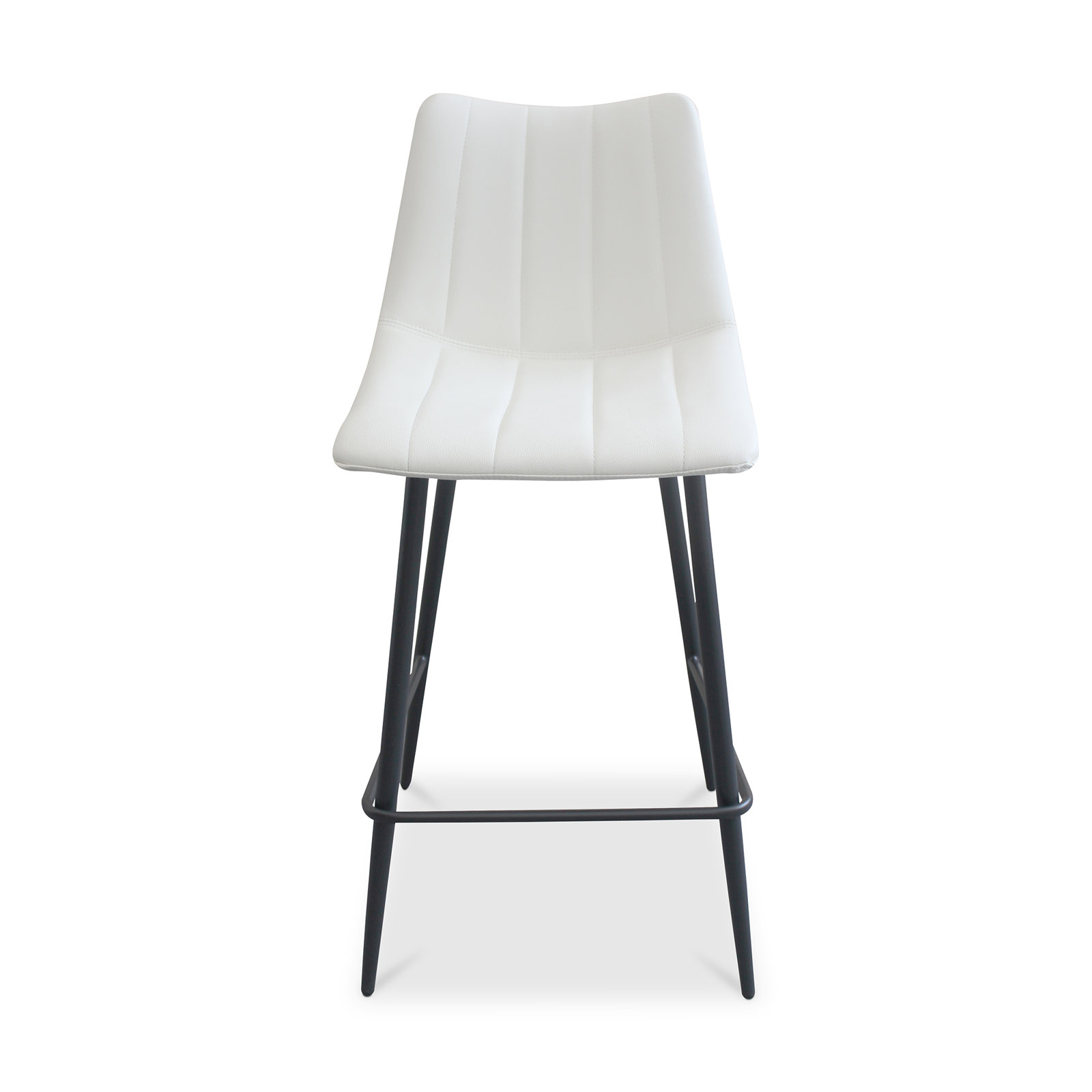 Finnigan Bar and Counter Stool, Counter Stool (26" Seat Height), Ivory/Faux Leather
