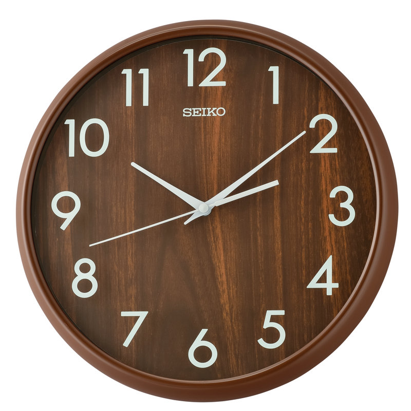 QXA810BLH Wall Clock, Dark Brown, Dark Brown