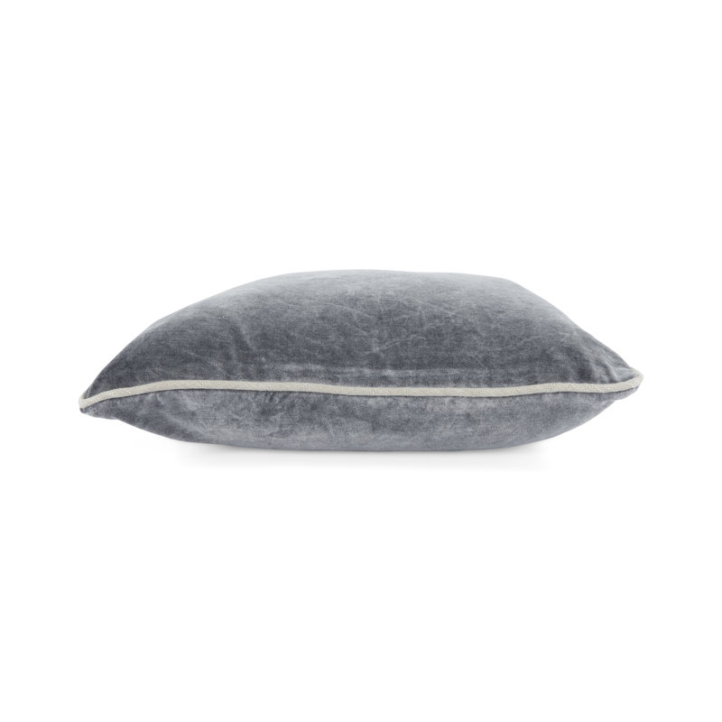 Goodall Velvet Pillow Cover & Insert, Square 18", Dark Gray