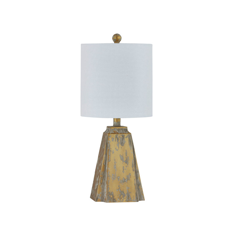 Tucker 23" Table Lamp with Linen Shade, Worn Gold