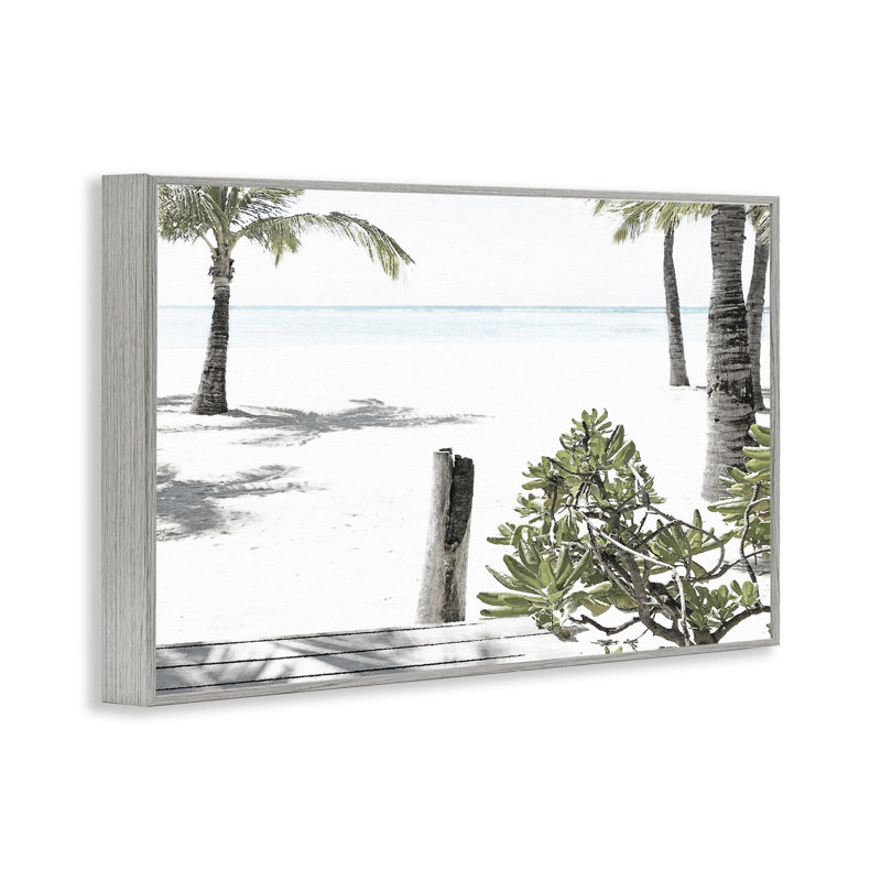 «Shoreline Palms Landscape», estampe numérique, design par Noah Bay, H 16 po x l 24 po, Estampe numérique Farmhouse