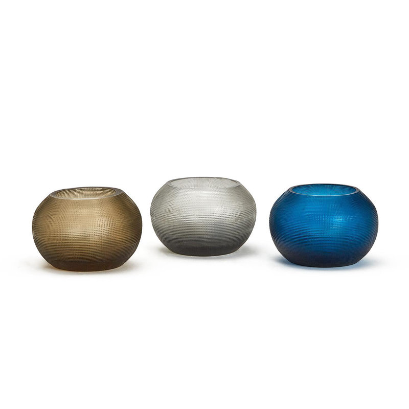Ensemble de 3 votives en verre fabriquées à la main