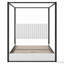 Lit à baldaquin avec tête de lit tapissier et structure en métal durable, parfait pour les chambres élégantes-266250206-266250205
