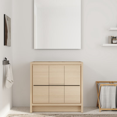 36'' Single Bathroom Vanity Base Only, Base Cabinet without Top in Dune Oak