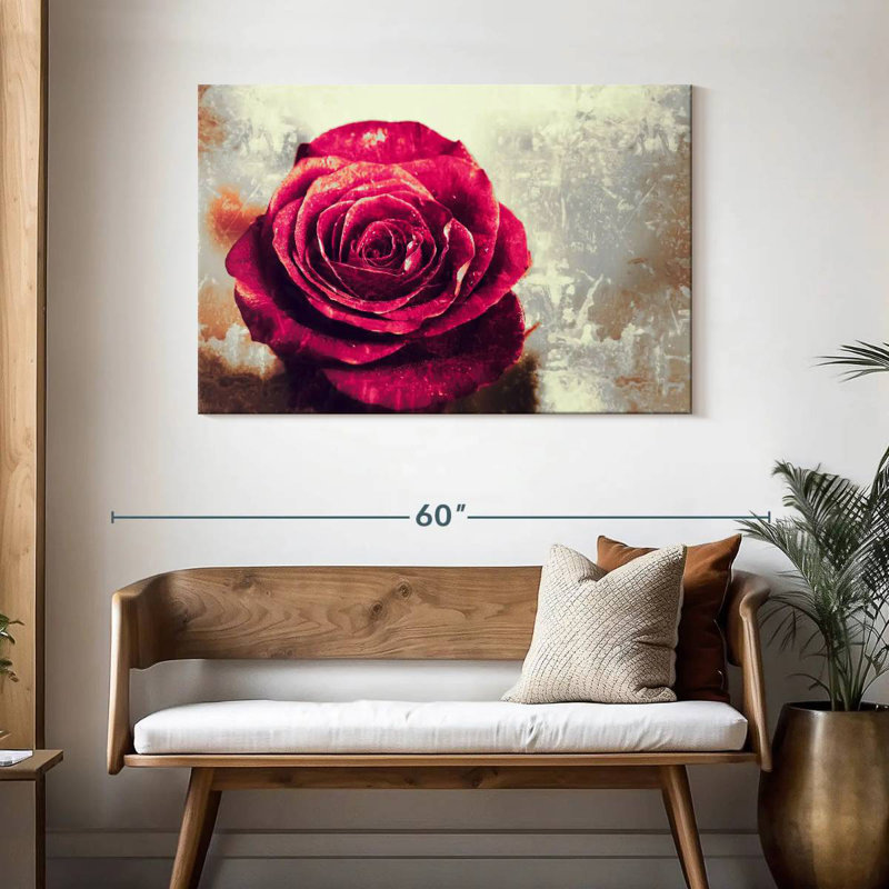 Rose texturé Harnek, H 30 po x l 45 po