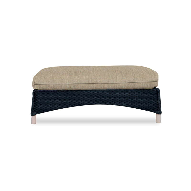 Mandalay Outdoor Ottoman, Remy Pebble, Ebony