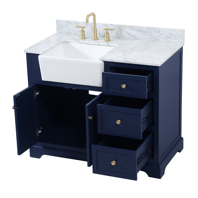 Ensemble de meuble-lavabo simple 42 po Pardue, Bleu
