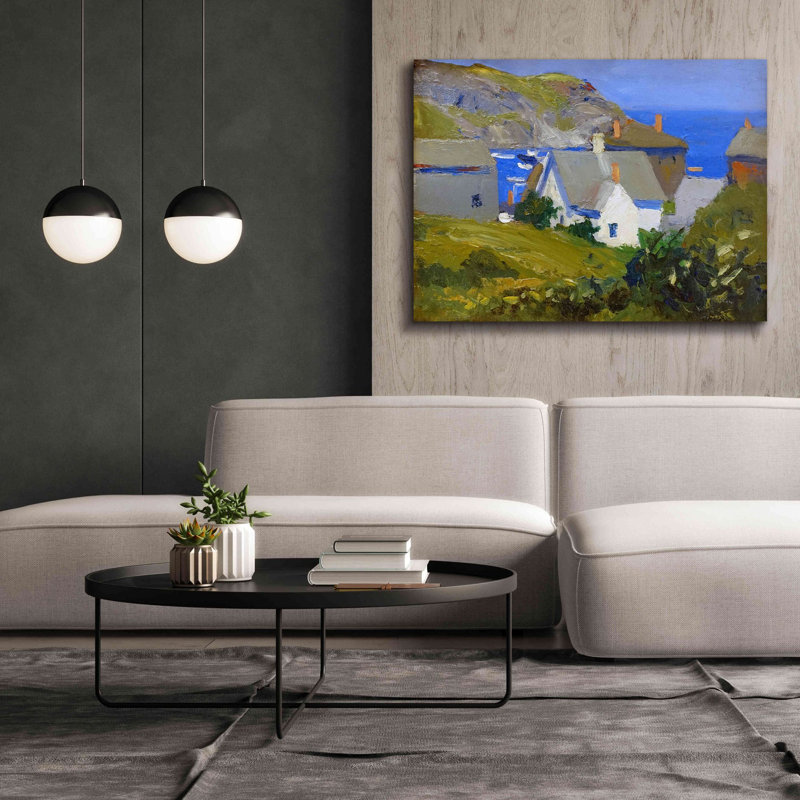 «Monhegan House, Maine, 1916-1919» par Edward Hopper, estampe numérique sur toile, H 40 po x l 54 po x P 1,5 po