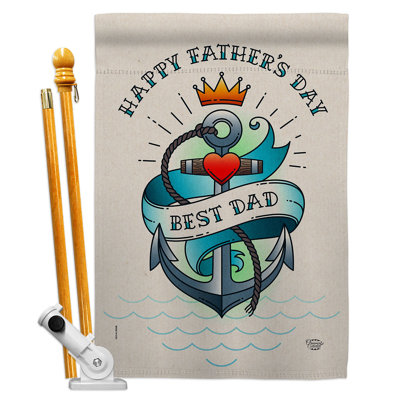 Ensemble de drapeaux en polyester 40 po x 28 po Best Dad Day