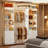 6FT-15FT Closet System with 6 Wooden Drawers, Custom Closet Organizer System with 8 Expandable Rods & Adjustable Shelves