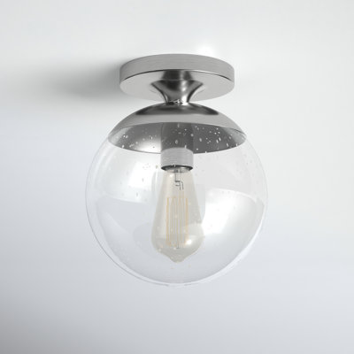 Meri Single Light Glass Semi Flush Mount