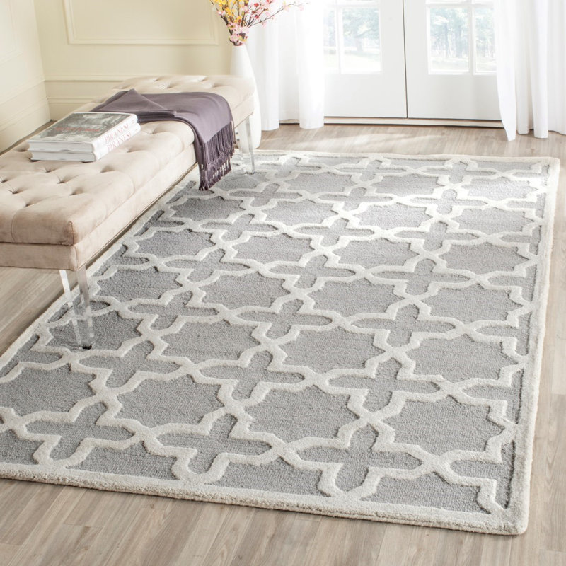 Igna Hand Tufted Wool Geometric Rug, Rectangle 11'6" x 16'
