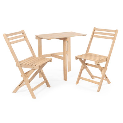 Ensemble bistro 3 pièces en bois d'acacia massif Nerja Rustic